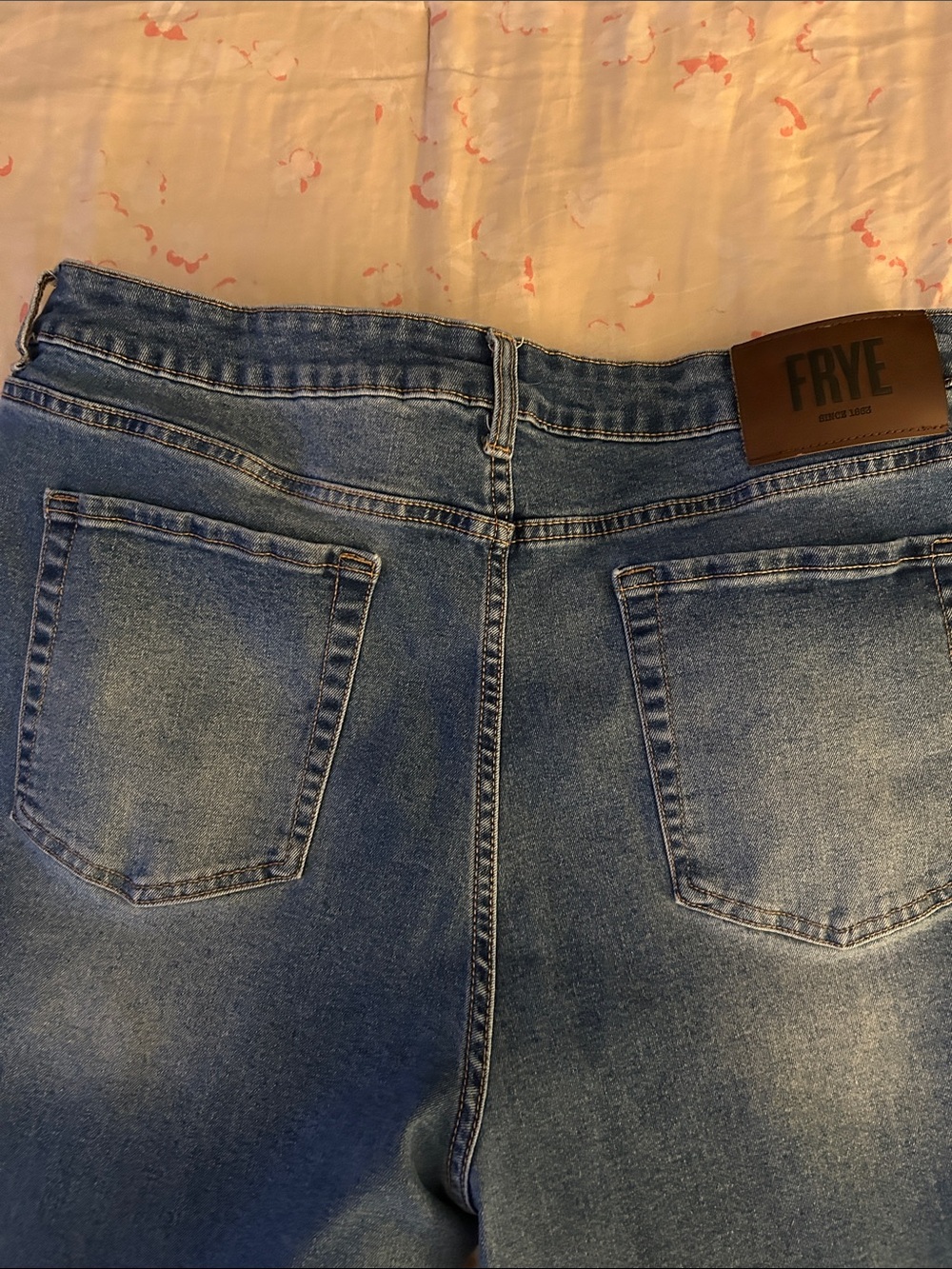 Frye Faded Blue Back-Pocket Denim Jeans
